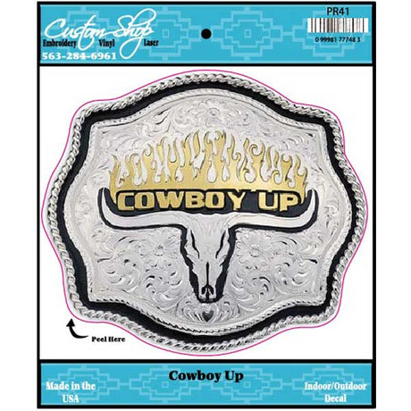 Cowboy up vinyl decal