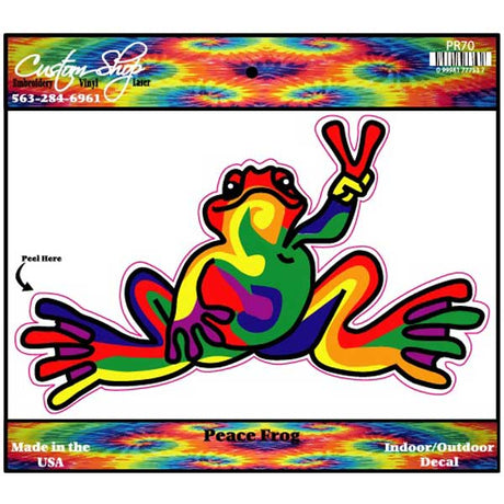 Peace frog vinyl decal