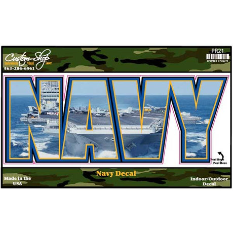Navy vinyl decal