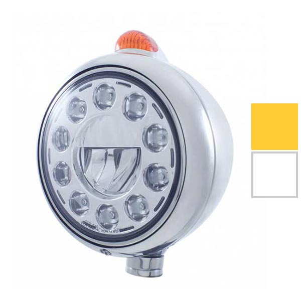 Stainless Steel Guide Headlight with Dual Function Turn Signal