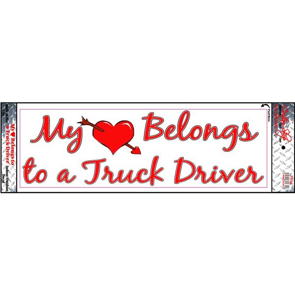 My Heart Belongs To A Truck Driver Decal