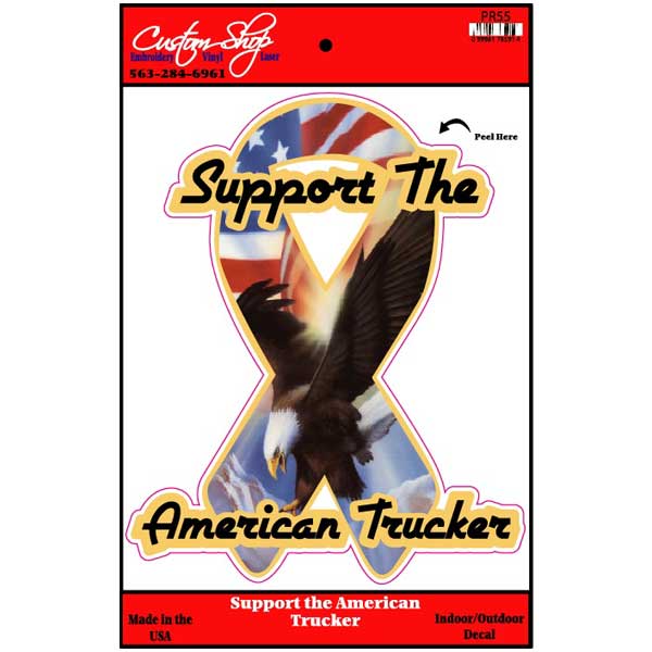 Support The American Trucker Ribbon Vinyl Decal