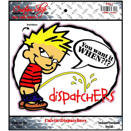 Calvin dispatchers vinly decal