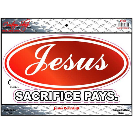 Jesus sacrifice pays vinyl decal