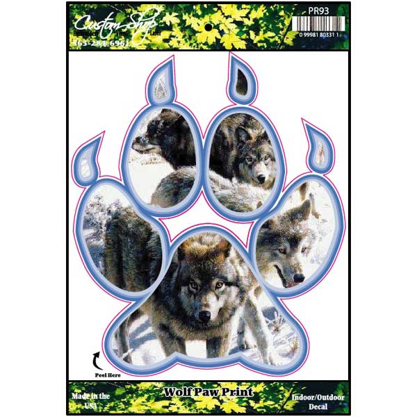 Wolf Paw Print Vinyl Decal