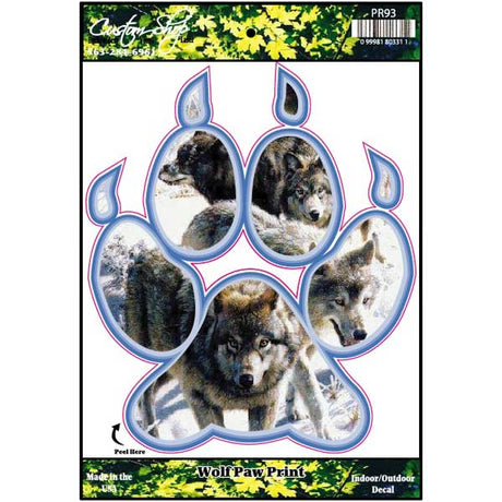 Wolf paw print vinyl decal