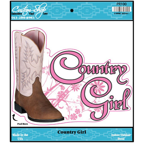 Country girl boots vinyl decal