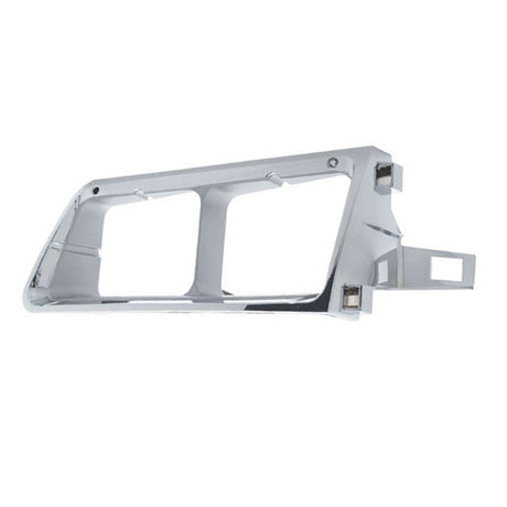 Freightliner FLD chrome headlight bezel, close-up
