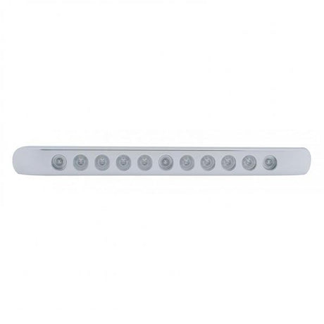 17" Amber 11 LED turn signal light bar with bezel, close-up