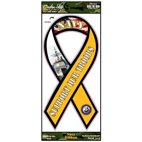 Navy ribbon decal