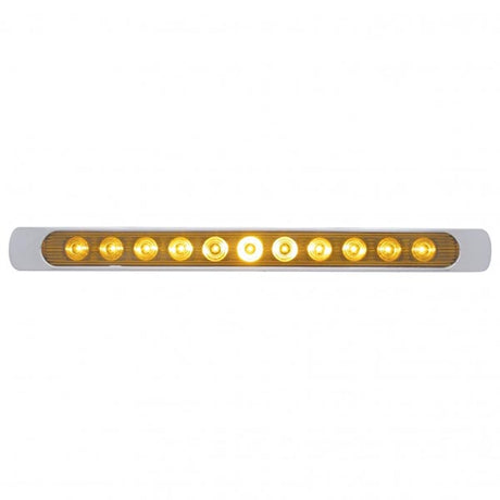 17" Amber 11 LED turn signal light bar with bezel (variant 2)