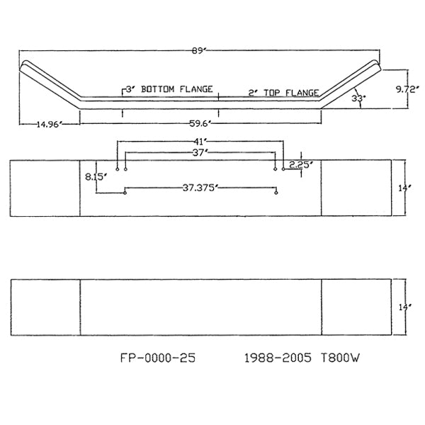 Kenworth T800 Widenose 14-Inch Open End Bumper