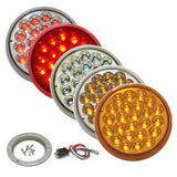 4" Round Pearl LED Light with Stainless Steel Flange & Pigtail