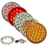 4" Round Pearl LED Light with Chrome Bezel & Pigtail