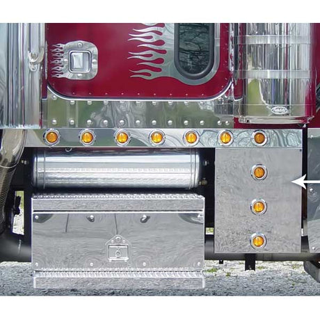 Peterbilt 379 cowl extension with LED lights for semi trucks