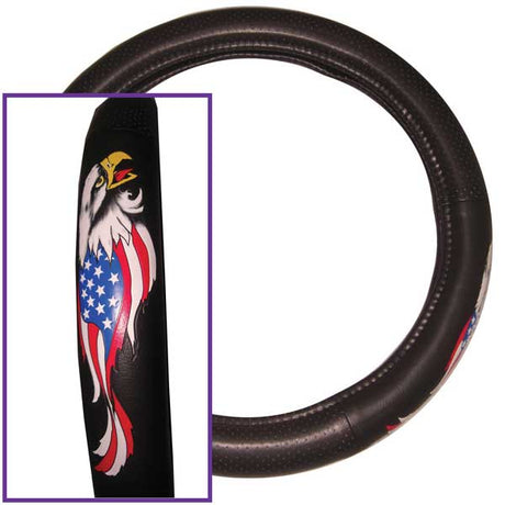 Deluxe American Eagle steering wheel cover 18"