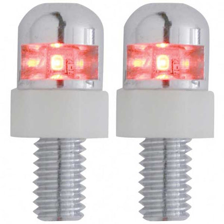 Close-up of LED license fasteners