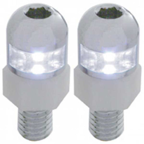 LED license fasteners, closer view