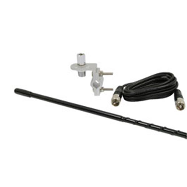 3' Black Mirror Mount Fiberglass CB Antenna Kit