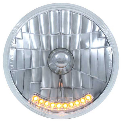 7" Round crystal halogen headlamp with LED