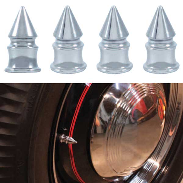 Chrome Spike Air Valve Caps (4 PK)