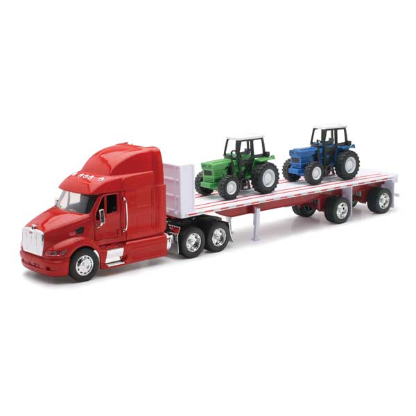 Peterbilt 387 Flatbed with Farm Tractors Truck