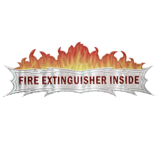Fire Extinguisher Inside Red/Chrome Sticker