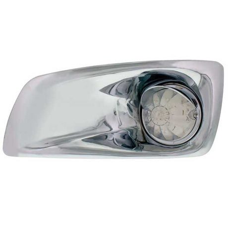 Kenworth T660 front bumper light with visor, close-up