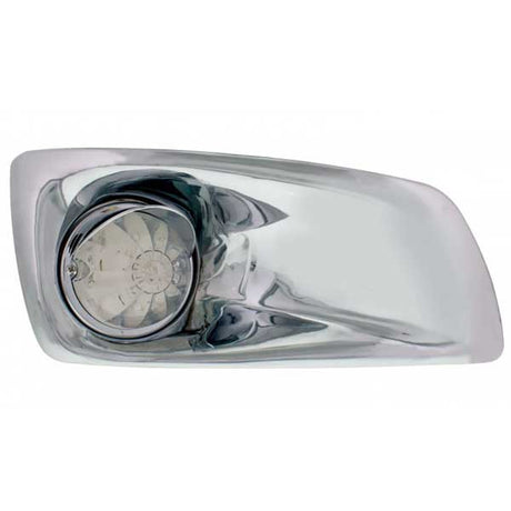 Close-up of Kenworth T660 front bumper light with visor