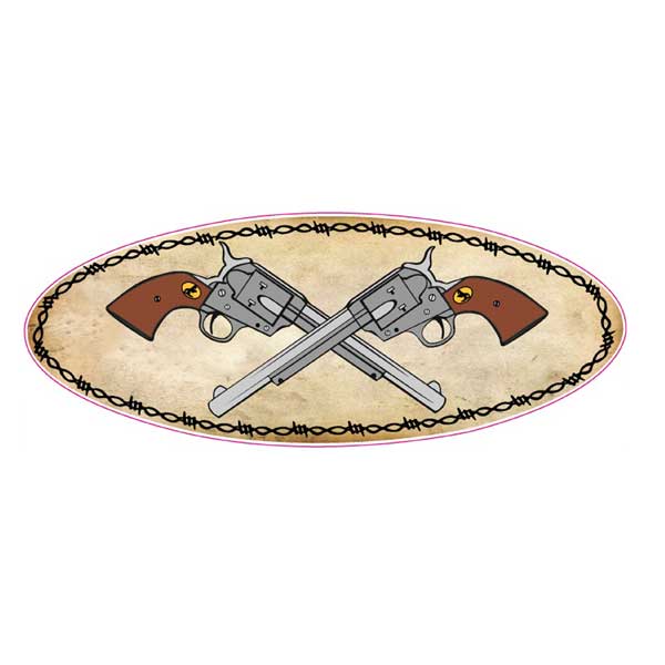 Crossed Pistols Peterbilt Hood Emblem Decals (pr)