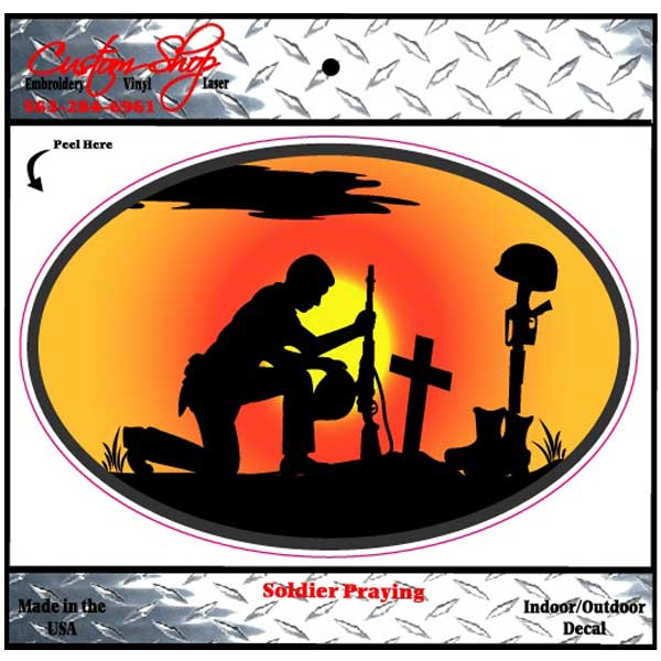 Soldier Praying Decal