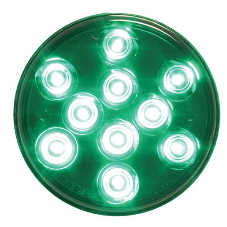 Close-up of 4" Round mega 10 plus LED light