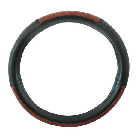 Heavy duty woodgrain steering wheel cover 18"