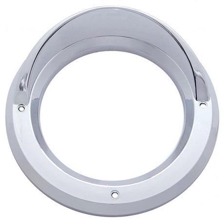 4" Chrome light bezel with visor