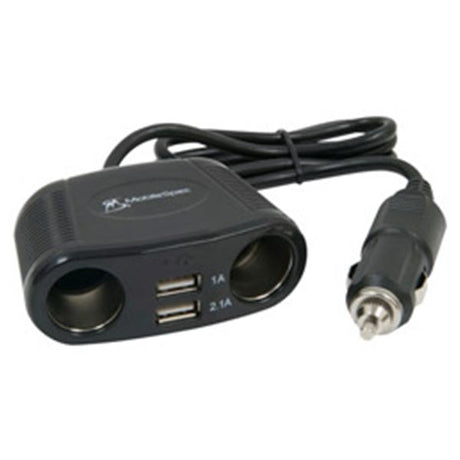 12-Volt 2-Way Splitter with 2 USB ports