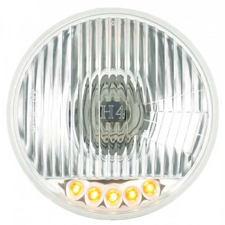 5-3/4" Round headlamp with H4 bulb and 5 amber LED