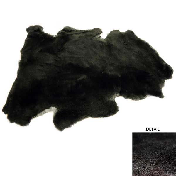 Black 1-Inch Shorn Sheepskin Pelt