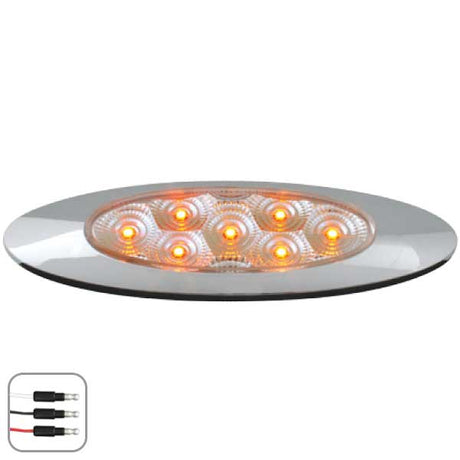 Close-up of 6-5/8" 7 LED ultra thin spyder Y2K dual function light
