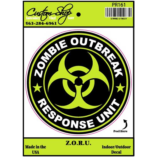 Z.O.R.U. Zombie Outbreak Response Unit Decal