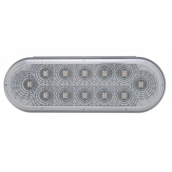 Red/Clear 12 LED Reflector Oval Stop, Turn & Tail