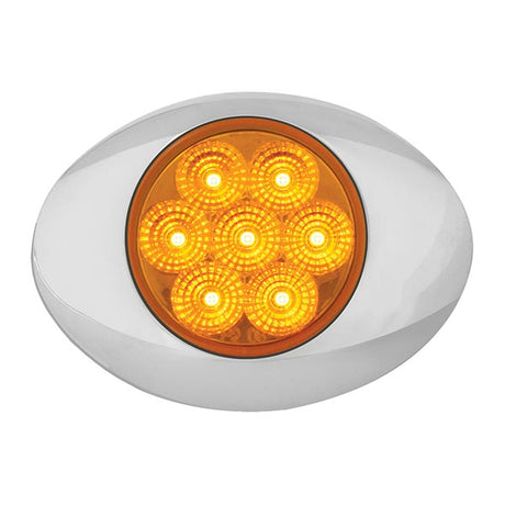 7 LED spyder marker and turn light with chrome bezel, close-up