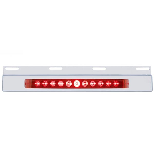 Stainless Top Mud Flap Plate 11 Red LED Light Bar