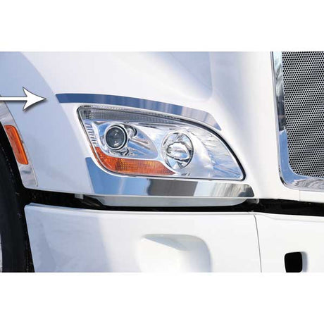 Peterbilt 579 above headlight trim for semi trucks