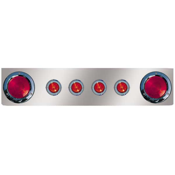 SS Rear Center Panel with Two 4" & Four 2" Lights