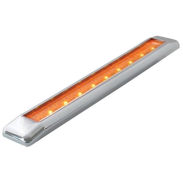 8.25-Inch 9 LED Thin Marker Light Bar with Chrome Bezel