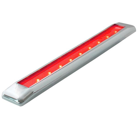 Close-up of 8.25-Inch 9 LED thin marker light bar with chrome bezel