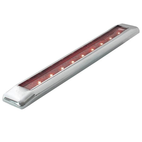 8.25-Inch 9 LED thin marker light bar with chrome bezel, closer view