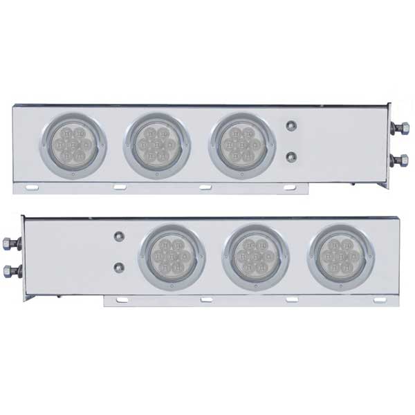 Stainless Steel Rear Light Bars with LED Lights, 2" Bolt Spacing