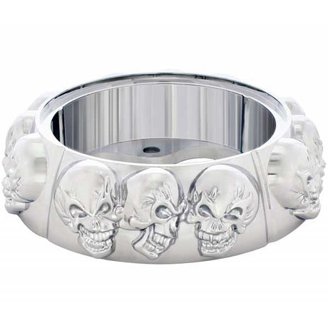 Chrome skull steering wheel bezel