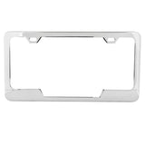 Stainless 2-Hole License Plate Frame w/ Center Cut